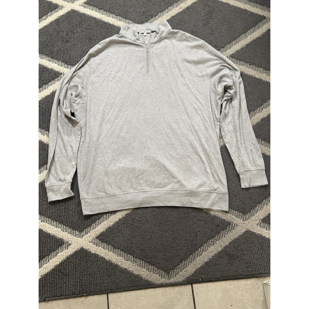 New Peter Millar Mens Perth Performance Gray Mens XXL 1/4 Quarter Zip Longsleeve